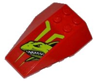 LEGO part Wedge 6 x 4 Triple Curved with Lime Shark Head Pattern (Sticker) - Set 7967 43712pb033