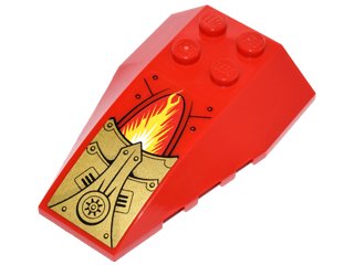 LEGO part Wedge 6 x 4 Triple Curved with Gold Panels with Rivets and Vents and Yellow Energy Pattern (Sticker) - Set 70146 (43712pb052)