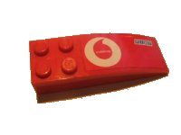 LEGO onderdeel Slope, Curved 6 x 2 with Vodafone and Fiat Logo Pattern Left (Sticker) - Set 8362 44126pb015l