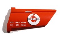 LEGO part Technic, Panel Fairing #20 Large Long, Small Hole, Side A with 'vodafone', 'acer', 'SKF', 'brembo', 'OMR', 'MAGNETI MARELLI' and 'MAHLE' Pattern (Sticker) - Set 8674 44350pb022