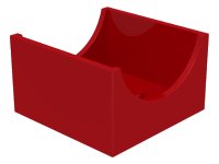 LEGO part Container, Box 4 x 4 x 2 Bottom with Semicircle Cutout Ends 4461