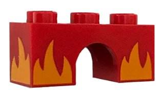 LEGO onderdeel Arch 1 x 3 with Alternate Bright Light Orange Flames Pattern (Rage Kitty) (4490pb13)