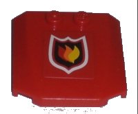 LEGO part Wedge 4 x 4 x 2/3 Triple Curved with Fire Logo Pattern (Sticker) - Set 7206 45677pb026