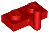 Plate, Modified 1 x 2 with Bar Arm Up (Horizontal Arm 5mm) en rojo, número de pieza LEGO 4623b