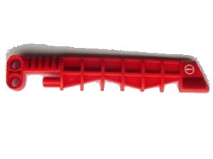 LEGO part Bionicle Weapon Aero Slicer with White Exclamation Mark and Black Faded Pattern Left Side (Sticker) - Set 7701 (47314pb01L)