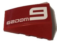 LEGO onderdeel Wedge 4 x 4 Triple Curved No Studs with White '62DOM9' Pattern (Sticker) - Set 70615 47753pb110