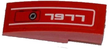 LEGO onderdeel Slope, Curved 3 x 1 with Panel and '7977' Pattern Model Left Side (Sticker) - Set 7977 (50950pb045L)