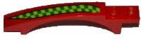 LEGO onderdeel Slope, Curved 8 x 1 x 1 2/3 with Arch and 2 Recessed Studs with Lime and Green Checkered Stripe Pattern Model Left Side (Sticker) - Set 7967 50967pb004L