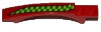LEGO onderdeel Slope, Curved 8 x 1 x 1 2/3 with Arch and 2 Recessed Studs with Lime and Green Checkered Stripe Pattern Model Right Side (Sticker) - Set 7967 50967pb004R