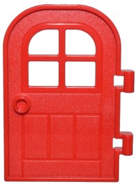 LEGO part Door 1 x 4 x 6 Curved Top with Window with 4 Panes and Stud Handle, Reinforced Edge 5257