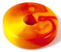 LEGO onderdeel Projectile Disk 2 x 2 with Marbled Yellow Pattern 53993pb01