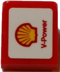 LEGO part Slope 30 1 x 1 x 2/3 with Shell Logo and 'V-Power' Pattern Model Right Side (Sticker) - Set 75913 54200pb085R