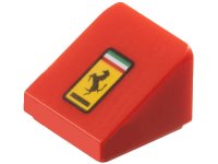 LEGO part Slope 30 1 x 1 x 2/3 with Ferrari Logo Pattern 54200pb127