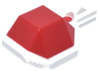 LEGO part Projectile Shell 2 x 2 with Molded White Bottom and Launch Attachment Pattern 5446pb01
