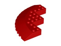 LEGO part Brick, Round Corner 10 x 10 with Slope 33 Edge, Axle Hole, Facet Cutout 58846
