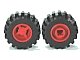 LEGO part Wheel 11mm D. x 12mm, Hole Notched for Wheels Holder Pin with Black Tire 21mm D. x 12mm - Offset Tread Small Wide, Band Around Center of Tread (6014b / 87697) 6014bc05