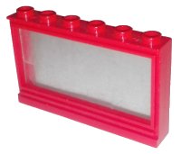 LEGO part Window 1 x 6 x 3 Panorama with Glass 604c01
