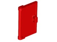 Door 1 x 2 x 3 with Vertical Handle, Mold for Tabless Frames en rojo, número de pieza LEGO 60614