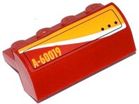 LEGO part Slope, Curved 2 x 4 x 1 1/3 with 4 Recessed Studs with Hatch and 'A-60019' Pattern Model Right Side (Sticker) - Set 60019 6081pb014R