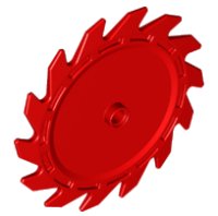 LEGO part Technic Circular Saw Blade 9 x 9 with Pin Hole and Teeth in Same Direction 61403