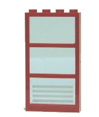 LEGO onderdeel Window 1 x 4 x 6 with 3 Panes with Fixed Trans-Light Blue Glass with 4 White Stripes Pattern (Sticker) - Set 7892 6160c03pb12
