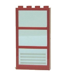 LEGO onderdeel Window 1 x 4 x 6 with 3 Panes with Fixed Trans-Light Blue Glass with 4 White Stripes Pattern (Sticker) - Set 7892 (6160c03pb12)