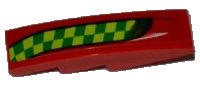 LEGO part Slope, Curved 4 x 1 with Lime and Green Checkered Stripe Pattern Model Right Side (Sticker) - Set 7967 61678pb027R
