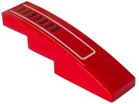 LEGO onderdeel Slope, Curved 4 x 1 with White Line and 7 Vents Pattern (Sticker) - Set 8077 61678pb033