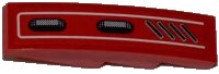 LEGO onderdeel Slope, Curved 4 x 1 with 2 Vent Holes and Diagonal Vent Grille Pattern Model Left (Sticker) - Set 7978 61678pb036L