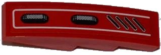 LEGO onderdeel Slope, Curved 4 x 1 with 2 Vent Holes and Diagonal Vent Grille Pattern Model Left (Sticker) - Set 7978 (61678pb036L)