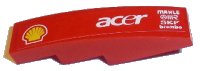 LEGO part Slope, Curved 4 x 1 with Shell Logo, 'acer', 'MAHLE', 'OMR', 'SKF' and 'brembo' Pattern Model Left Side (Sticker) - Sets 8168 / 8185 61678pb097L