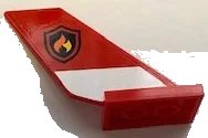 LEGO part Tail Shuttle with Fire Logo Badge on Red Background and White Stripe Pattern on Both Sides (Stickers) - Set 60110 6239pb078