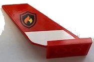 LEGO onderdeel Tail Shuttle with Fire Logo Badge on Red Background and White Stripe Pattern on Both Sides (Stickers) - Set 60110 (6239pb078)