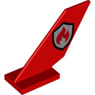 LEGO part Tail Shuttle with Silver and Black Fire Logo Outline Pattern on Both Sides 6239pb108
