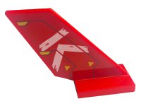 LEGO part Tail Shuttle with Gold Triangles, Dark Red Lines, and White Letter 'K' Pattern on Both Sides (Stickers) - Set 71773 6239pb110