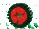 LEGO part Wheel FreeStyle with Technic Pin Hole with Black Tire 24mm D. x 8mm Offset Tread - Interior Ridges (6248 / 3483) 6248c01