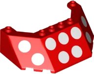 LEGO part Windscreen 5 x 8 x 2 with White Polka Dots Pattern (62576pb06)