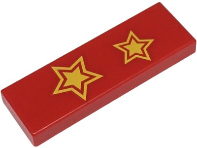LEGO part Tile 1 x 3 with 2 Yellow Stars Pattern (Super Mario Diddy Kong Shirt Bottom) (63864pb241)