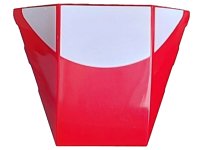 LEGO part Wedge 4 x 3 Triple Curved No Studs with White Half Circle from Side to Side Pattern 64225pb073