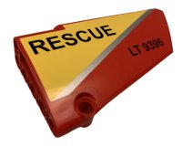 LEGO part Technic, Panel Fairing #18 Large Smooth, Side B with Silver Stripe, 'RESCUE' and 'LT 9396' Pattern (Sticker) - Set 9396 64682pb028
