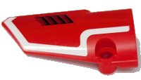 LEGO part Technic, Panel Fairing # 3 Small Smooth Long, Side A with White Stripe and Black Air Vent Pattern (Sticker) - Set 42075 64683pb069