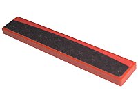 LEGO part Tile 1 x 6 with Black Curved Stripe on Red Background Pattern (Sticker) - Sets 8143 / 8671 (6636pb001)