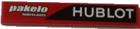 LEGO part Tile 1 x 6 with 'HUBLOT' and 'pakelo lubricants' Pattern Model Right Side (Sticker) - Set 75908 6636pb151R