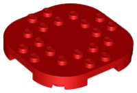 LEGO part Plate, Modified 6 x 6 with Rounded Corners and 4 Feet 66789