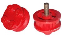 LEGO onderdeel Wheel with 4 Studs and Metal Axle - Inner Side Supports, Traction Teeth 7039c