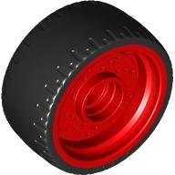 LEGO onderdeel Wheel 24 x 12 with Pin Hole with Molded Black Hard Rubber Tire Pattern 72206pb01