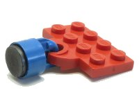 LEGO part Plate, Modified 2 x 4 with Train Coupler Open for Magnet with Blue Magnet Coupling, Train - 6.5mm Cylinder (737a / x547b) 737ac02