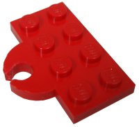 LEGO part Plate, Modified 2 x 4 with Train Coupler Open for Hook 737b