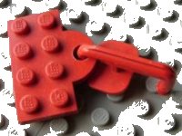LEGO part Plate, Modified 2 x 4 with Train Coupler Closed with Hook 737c01