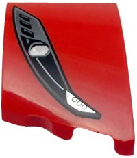 LEGO part Wedge 3 x 2 Right No Studs with Ferrari Car Headlight, Black and Dark Silver Casing, Silver Bulb Pattern 80178pb005